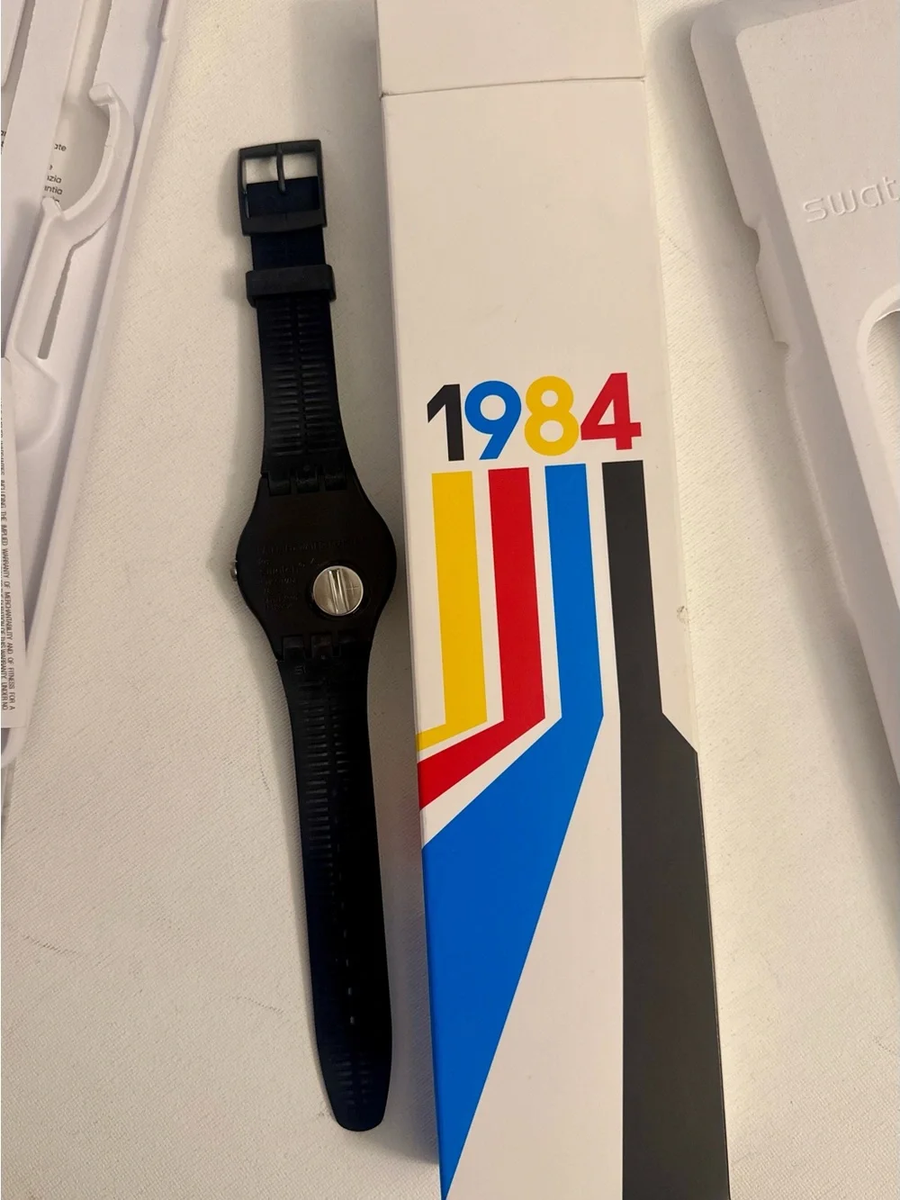Swatch 1984 Reissue Watch, Black Diver, Waterproof, Bio-Sourced Material - NIB